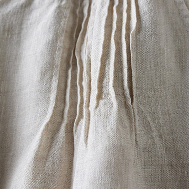 Short d'été en coton et lin pour femme avec poches et motif simple et froissé Buddha Stones