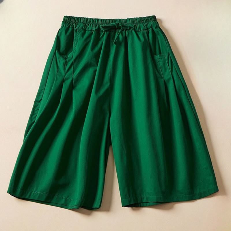 Short décontracté en coton avec cordon de serrage et poches pour femme Motif Buddha Stones - Vert - US8-10，UK/AU12-14，EU40-42 (2XL) - image 8