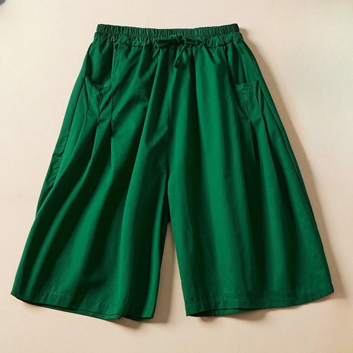 Short décontracté en coton avec cordon de serrage et poches pour femme Motif Buddha Stones - Vert - US8-10，UK/AU12-14，EU40-42 (2XL) - image 8