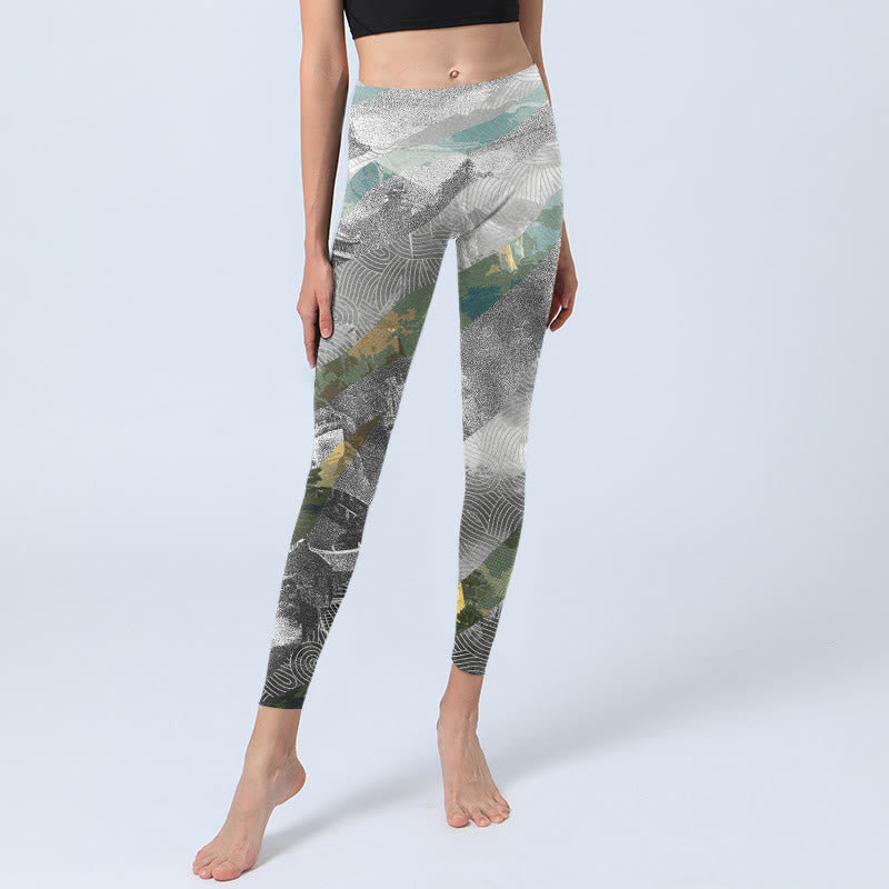 Leggings de sport et de fitness pour femme, imprimé Buddha Stones, style ancien, Grande Muraille - image 6