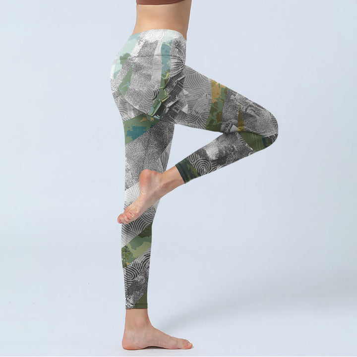 Leggings de sport et de fitness pour femme, imprimé Buddha Stones, style ancien, Grande Muraille - image 4