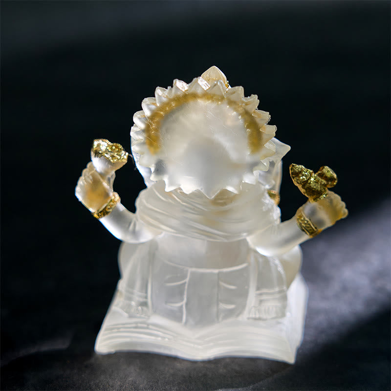Buddha Stones transparente blanche, Ganesh Ganpati, éléphant, protection, décoration de la maison en résine