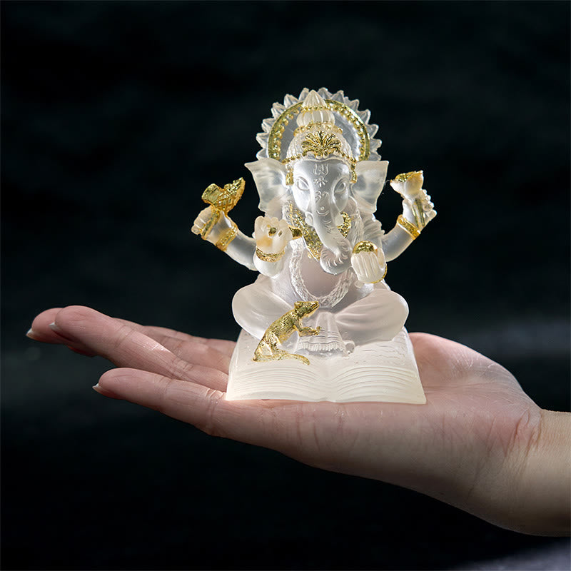 Buddha Stones transparente blanche, Ganesh Ganpati, éléphant, protection, décoration de la maison en résine