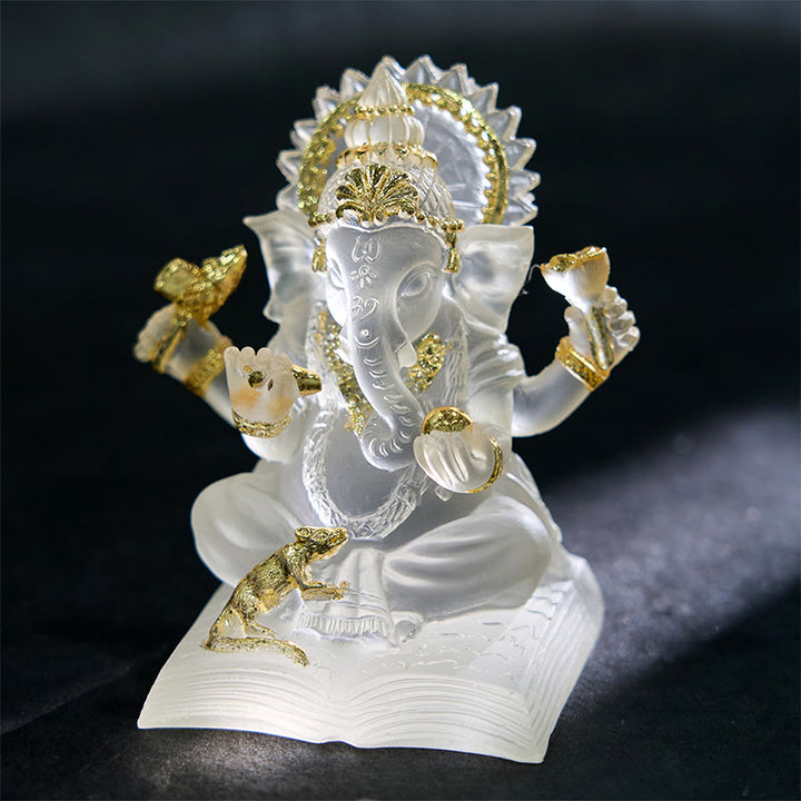 Buddha Stones transparente blanche, Ganesh Ganpati, éléphant, protection, décoration de la maison en résine