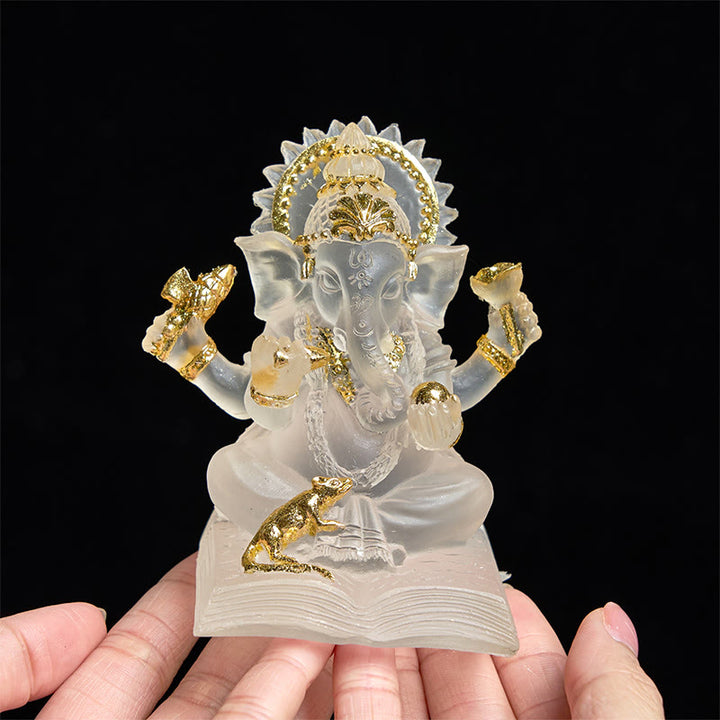 Buddha Stones transparente blanche, Ganesh Ganpati, éléphant, protection, décoration de la maison en résine