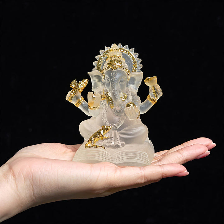 Buddha Stones transparente blanche, Ganesh Ganpati, éléphant, protection, décoration de la maison en résine