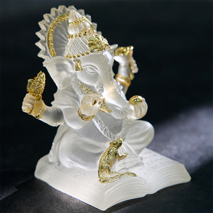 Buddha Stones transparente blanche, Ganesh Ganpati, éléphant, protection, décoration de la maison en résine