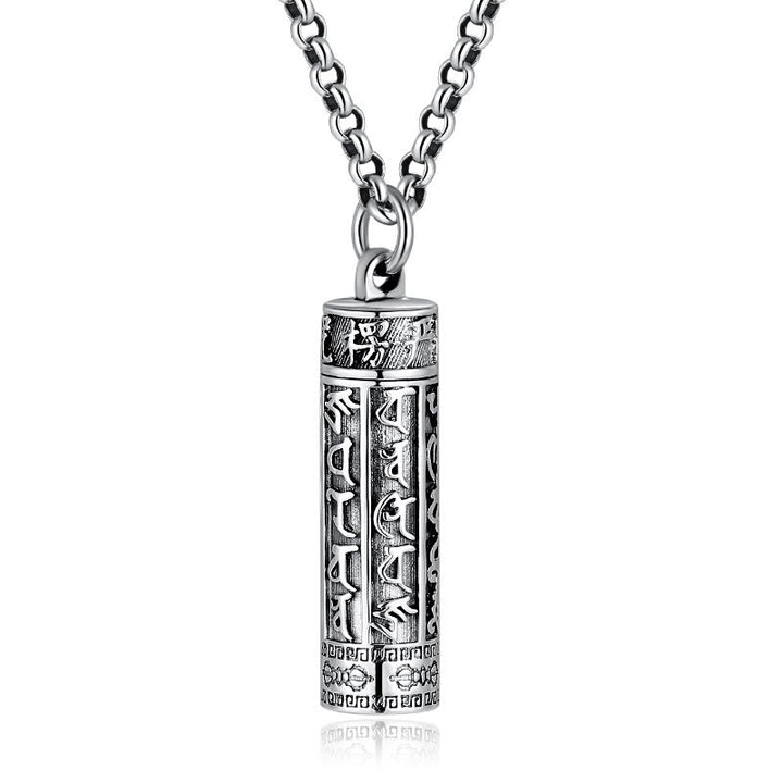 Collier pendentif tibétain en Buddha Stones Om Mani Padme Hum en argent plaqué cuivre Shurangama Mantra Vajra motif paix - image 5