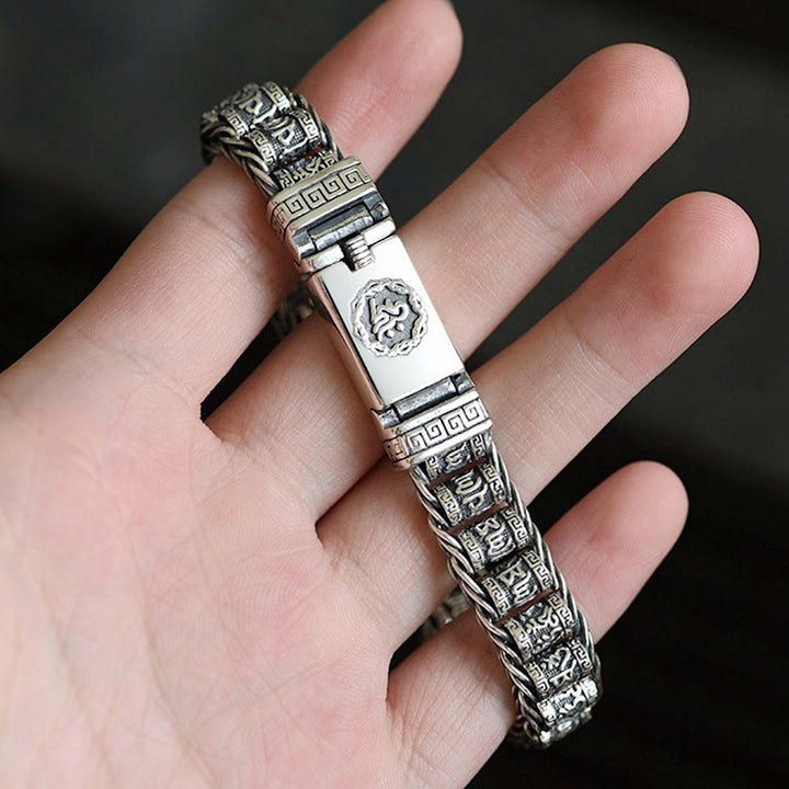 Bracelet tibétain en cuivre avec Buddha Stones et boucle Om Mani Padme Hum Peace Metal - image 10