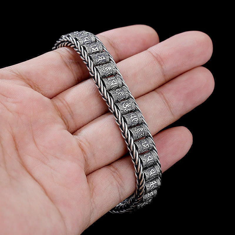 Bracelet tibétain en cuivre avec Buddha Stones et boucle Om Mani Padme Hum Peace Metal - image 11
