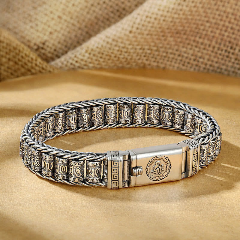 Bracelet tibétain en cuivre avec Buddha Stones et boucle Om Mani Padme Hum Peace Metal - image 8