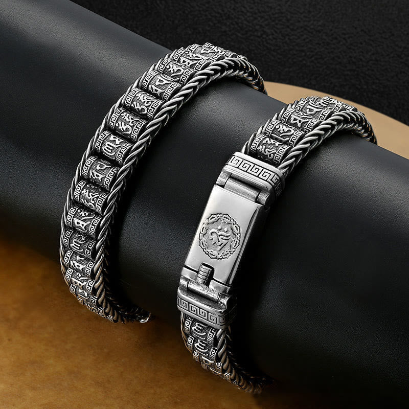 Bracelet tibétain en cuivre avec Buddha Stones et boucle Om Mani Padme Hum Peace Metal - image 9