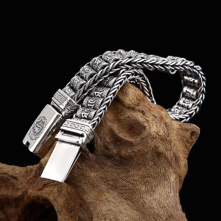 Bracelet tibétain en cuivre avec Buddha Stones et boucle Om Mani Padme Hum Peace Metal - image 12