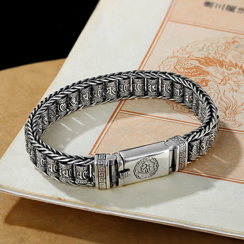 Bracelet tibétain en cuivre avec Buddha Stones et boucle Om Mani Padme Hum Peace Metal - image 1