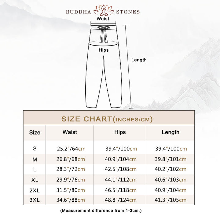 Pantalon sarouel en coton uni avec cordon de serrage et poches pour femme Buddha Stones - image 3
