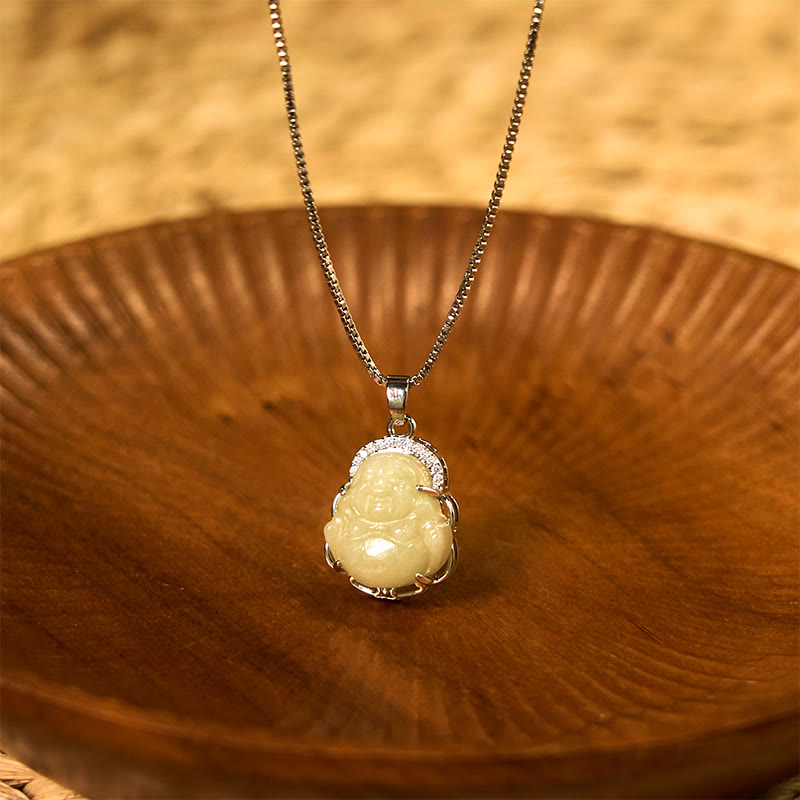 Collier pendentif Buddha Stones en jade naturel Hetian - Jade Hetian (Prospérité ♥ Abondance) - image 1