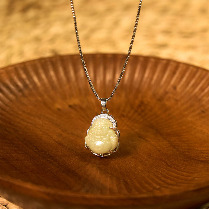 Collier pendentif Buddha Stones en jade naturel Hetian - Jade Hetian (Prospérité ♥ Abondance) - image 1