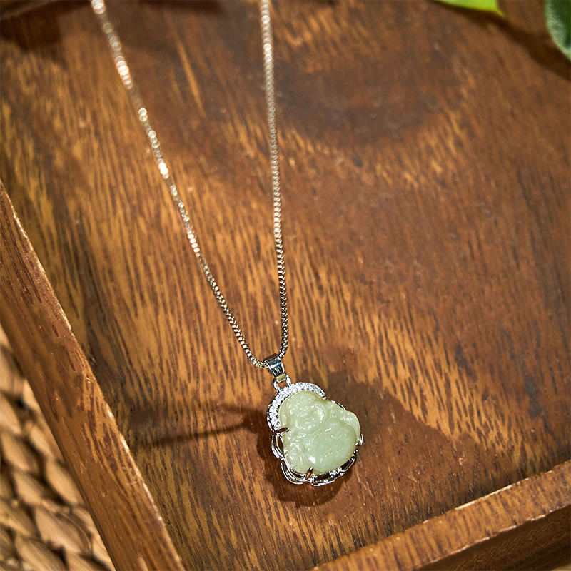 Collier pendentif Buddha Stones en jade naturel Hetian - image 2
