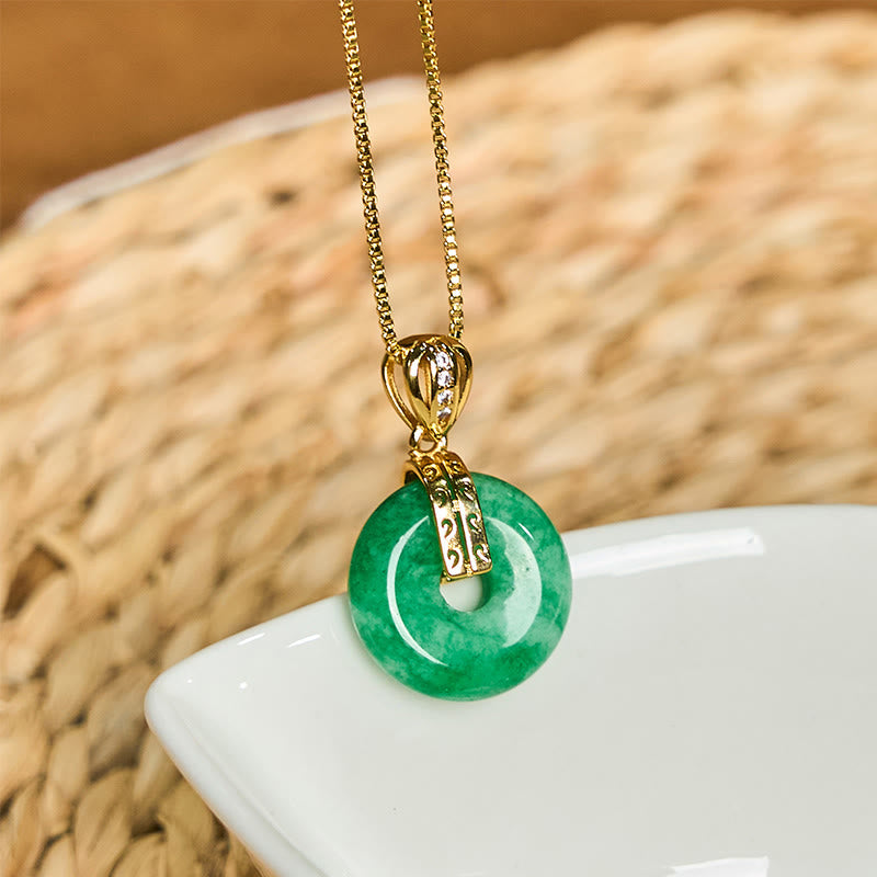 Collier pendentif porte-bonheur en jade cyan avec Buddha Stones