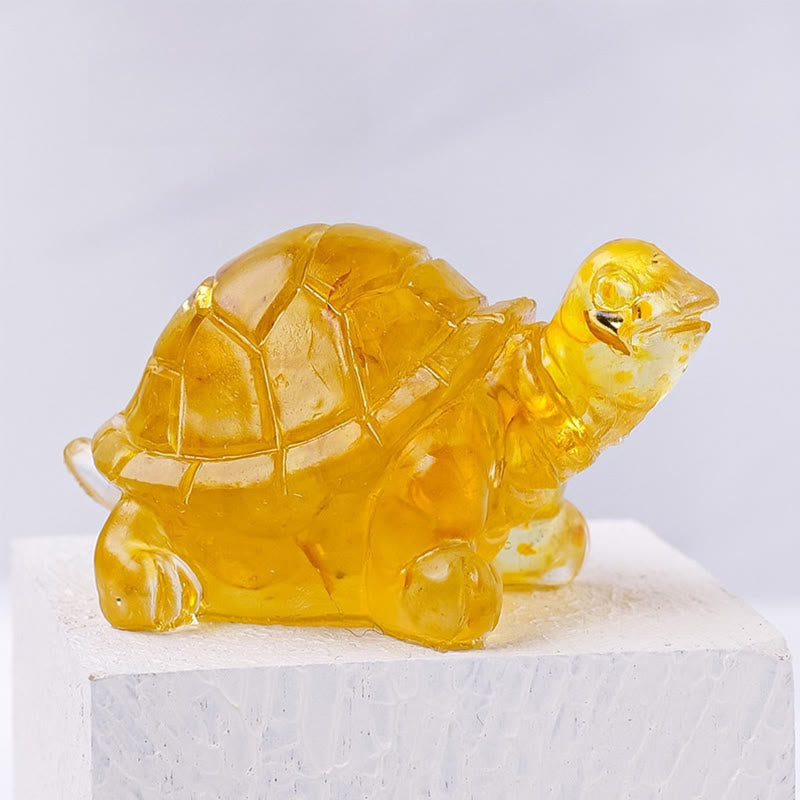 Statue de tortue en résine, Buddha Stones, cristal naturel, goutte à goutte, décoration - Citrine (27*50 mm) - image 18