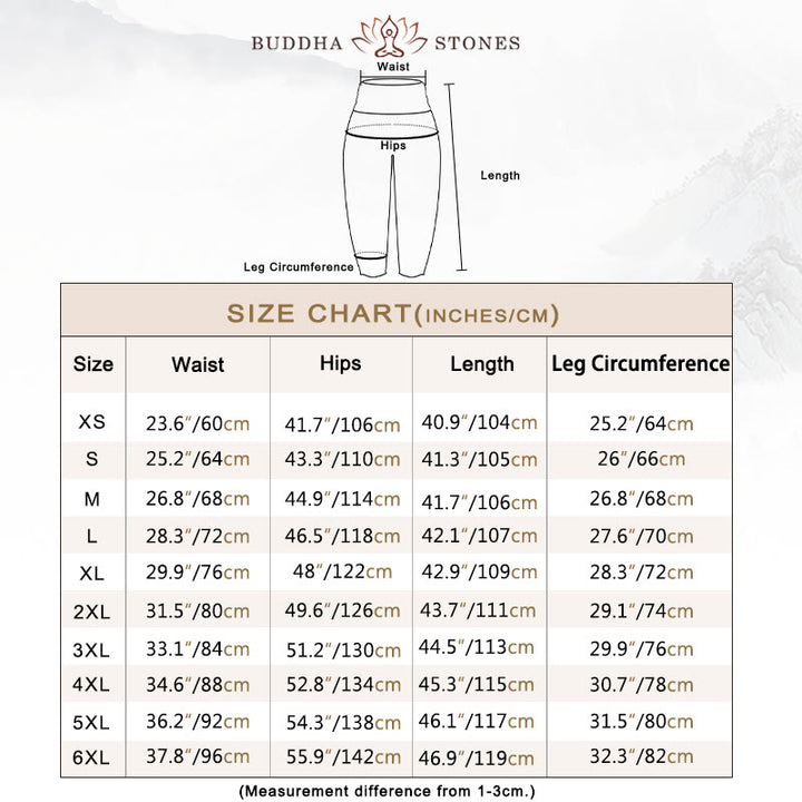 Pantalon sarouel décontracté en pur coton avec Buddha Stones et nuages de bon augure pour femme, taille élastique