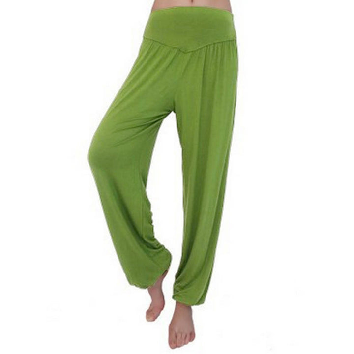 Pantalon de yoga long harem uni couleur Buddha Stones - Vert armée - US14，UK/AU18，EU46 (3XL) - image 7