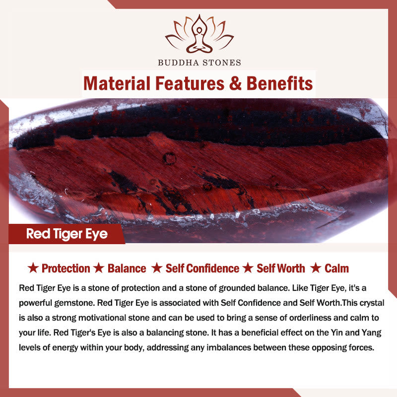 Bracelet de protection en Buddha Stones, œil de tigre rouge, violet, feuilles vertes