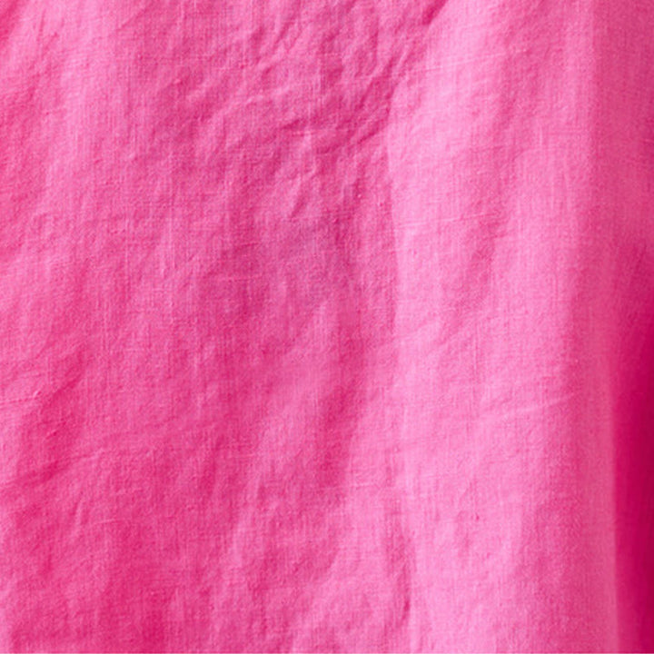 T-shirt d'été décontracté en coton et lin pour femme, motif Buddha Stones brodé de fleurs, à lacets, manches courtes, col en V - image 27