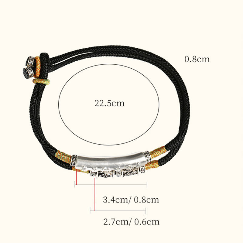 Bracelet double tissé à la main en argent sterling avec nœud de dragon et Buddha Stones - image 4