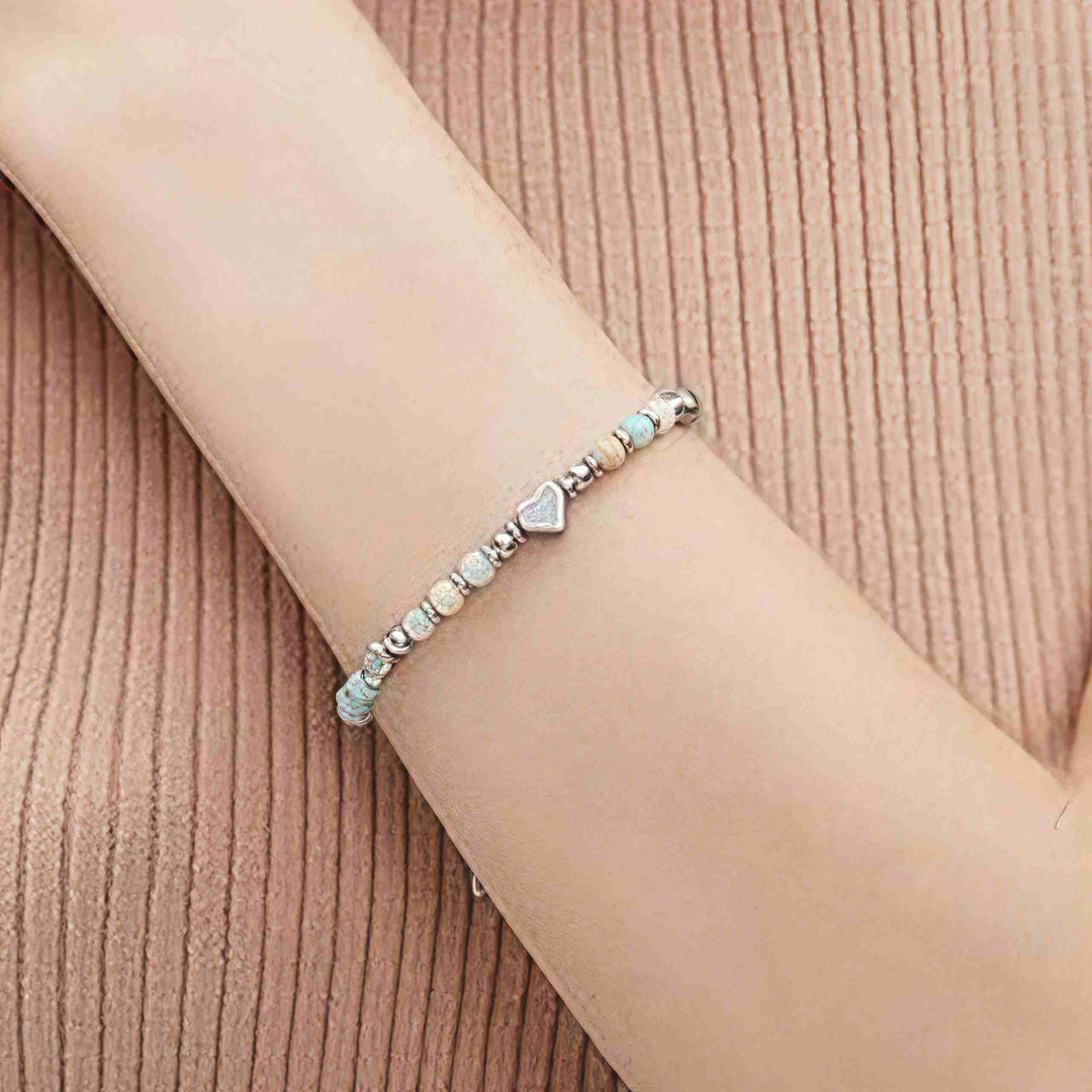 Bracelet en forme de cœur avec Buddha Stones, amazonite, améthyste, lazurite, lapis-lazuli et quartz rose, symbole d'équilibre positif - image 9