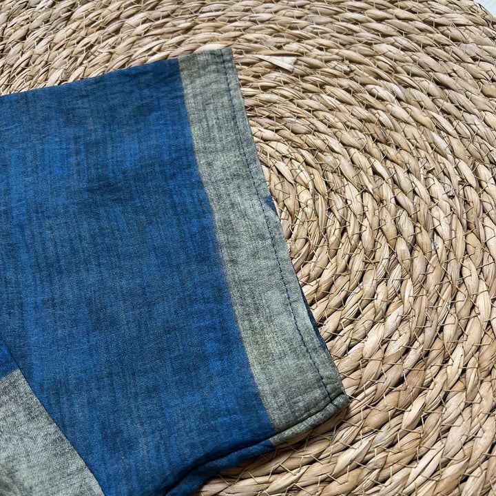 T-shirt décontracté ample à col ras du cou et manches mi-longues en polyester avec imprimé feuilles et Buddha Stones pour femme