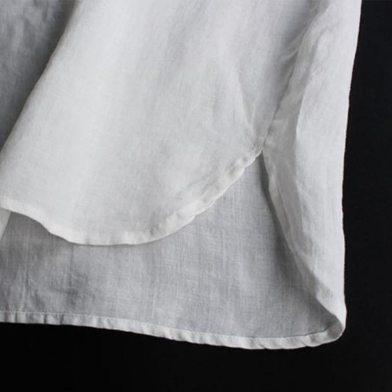 Chemise à manches longues et col ras du cou pour femme, motif ethnique brodé de Buddha Stones et de bohème