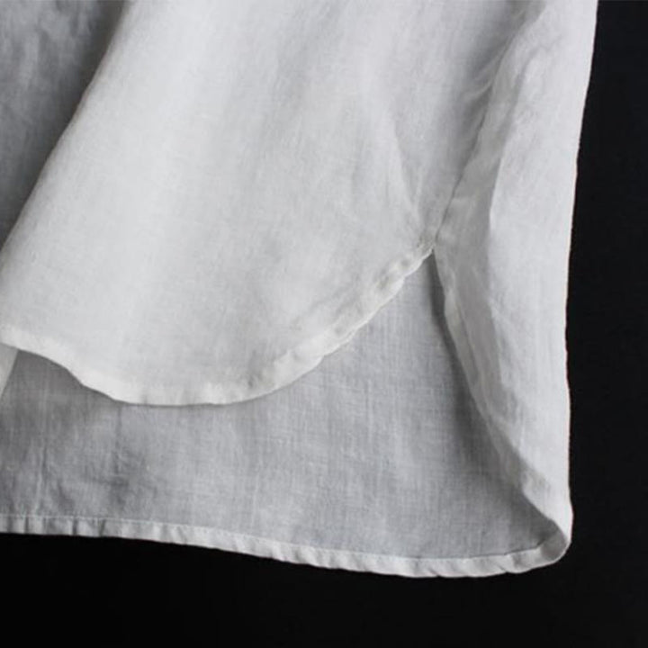 Chemise à manches longues et col ras du cou pour femme, motif ethnique brodé de Buddha Stones et de bohème