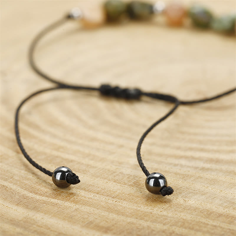 Bracelet positif en pierre de soleil rhyolite « You Are Amazing » de Buddha Stones