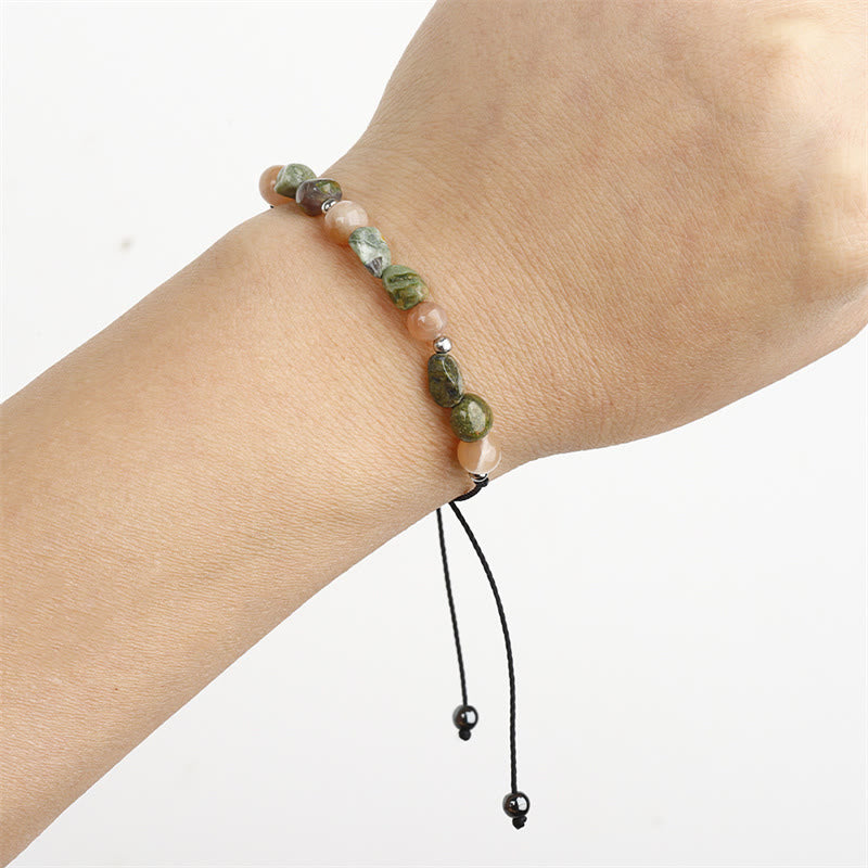 Bracelet positif en pierre de soleil rhyolite « You Are Amazing » de Buddha Stones