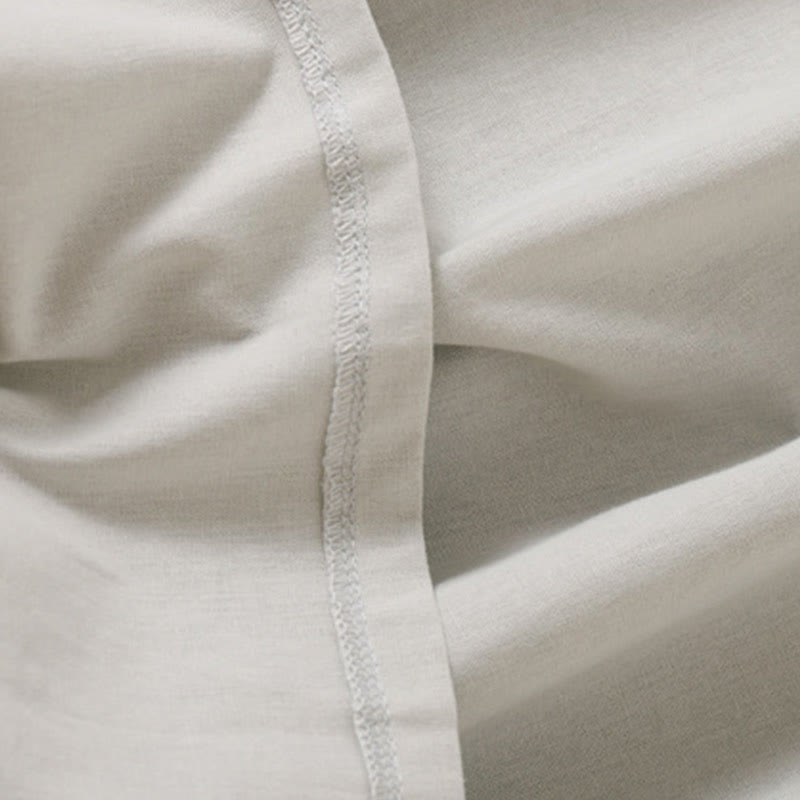 Robe mi-longue d'été en coton et lin à manches courtes et boutons Buddha Stones avec poches - image 15