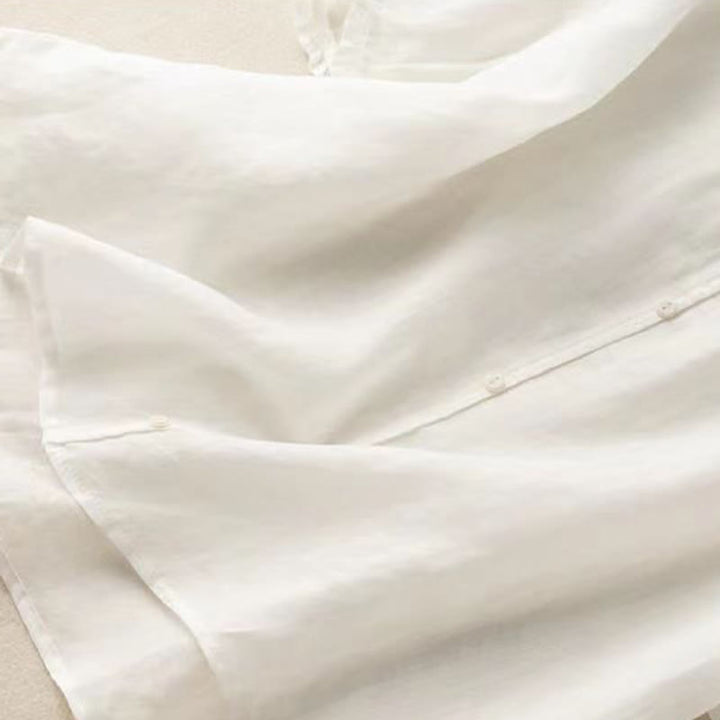 Chemise décontractée à manches mi-longues et col moyen pour femme avec boutons et Buddha Stones - image 20