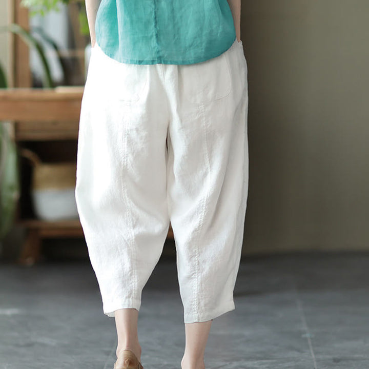 Pantalon sarouel décontracté d'été pour femme avec poches et imprimé Buddha Stones - image 14