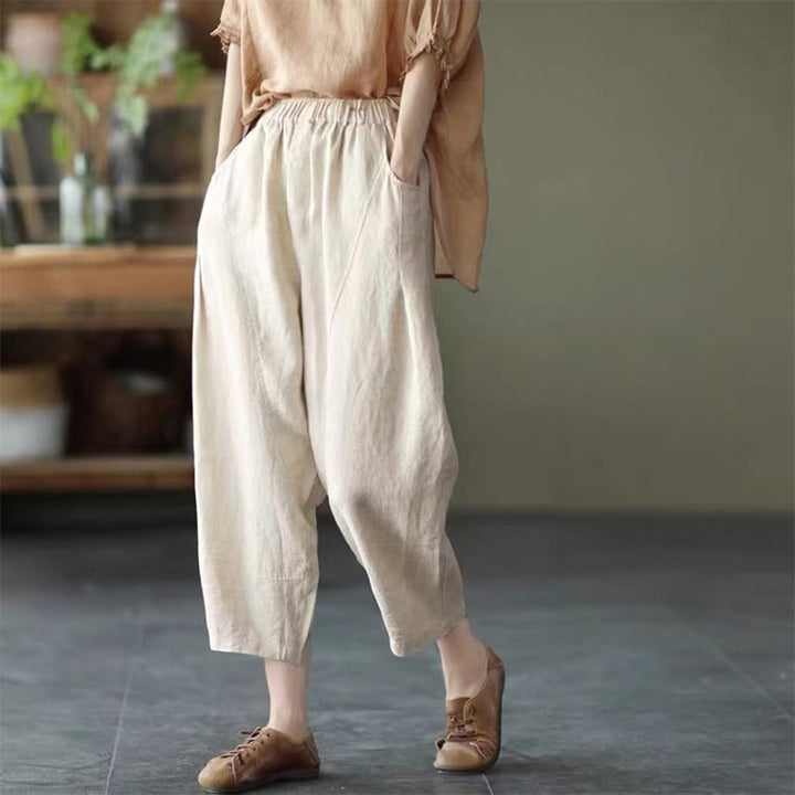 Pantalon sarouel décontracté d'été pour femme avec poches et imprimé Buddha Stones - Beige - US8-10，UK/AU12-14，EU40-42 (2XL) - image 22