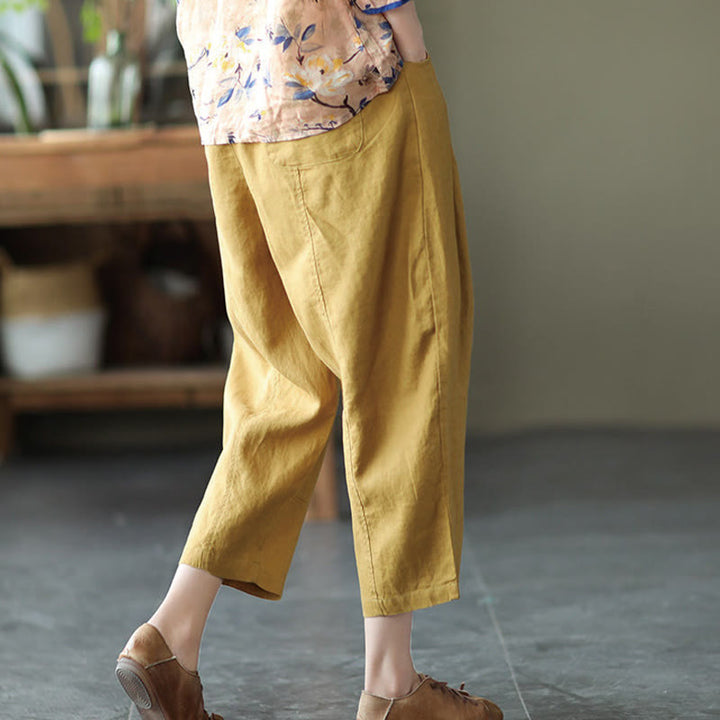 Pantalon sarouel décontracté d'été pour femme avec poches et imprimé Buddha Stones - image 2