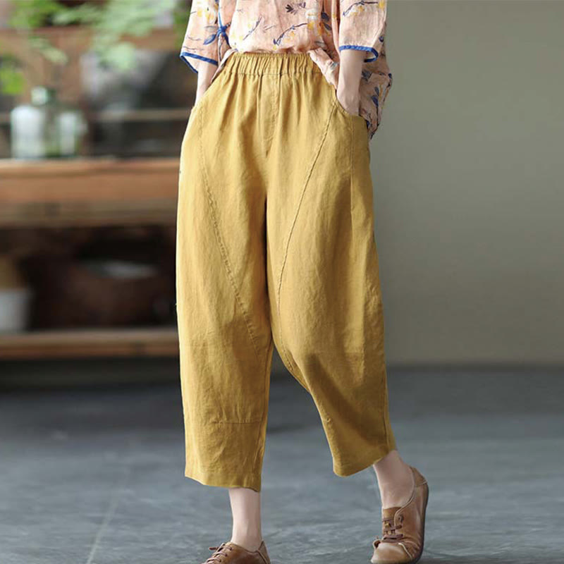 Pantalon sarouel décontracté d'été pour femme avec poches et imprimé Buddha Stones - image 1