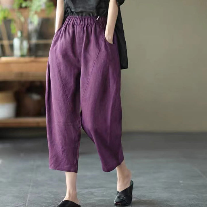 Pantalon sarouel décontracté d'été pour femme avec poches et imprimé Buddha Stones - image 20