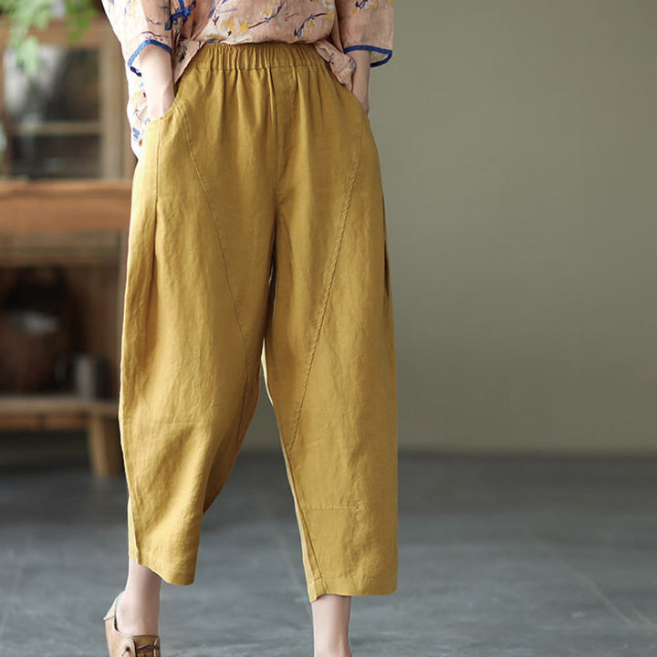 Pantalon sarouel décontracté d'été pour femme avec poches et imprimé Buddha Stones - image 3