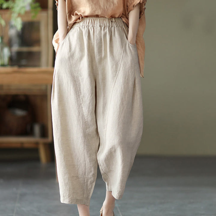 Pantalon sarouel décontracté d'été pour femme avec poches et imprimé Buddha Stones - image 23