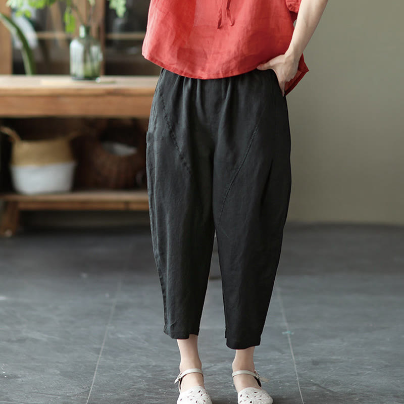 Pantalon sarouel décontracté d'été pour femme avec poches et imprimé Buddha Stones - image 16