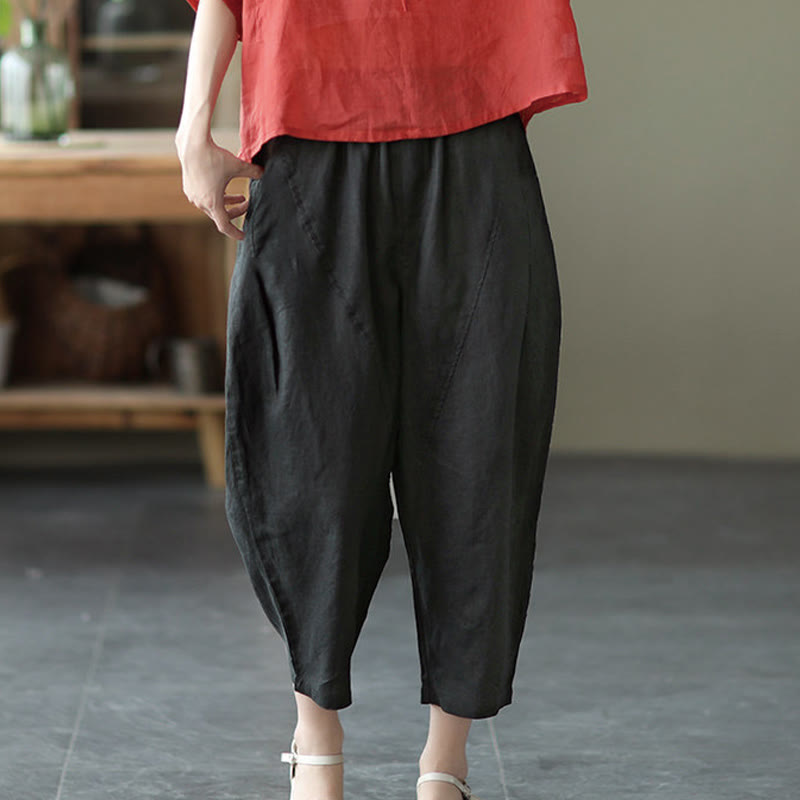 Pantalon sarouel décontracté d'été pour femme avec poches et imprimé Buddha Stones - image 18