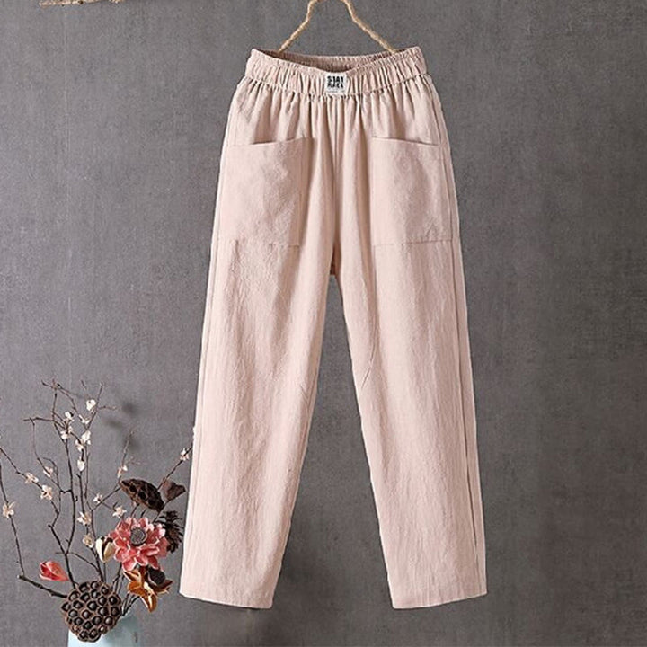 Pantalon sarouel d'été pour femme avec poches et taille élastique et motif Buddha Stones - NavajoBlanc - US14，UK/AU18，EU46 (4XL) - image 6
