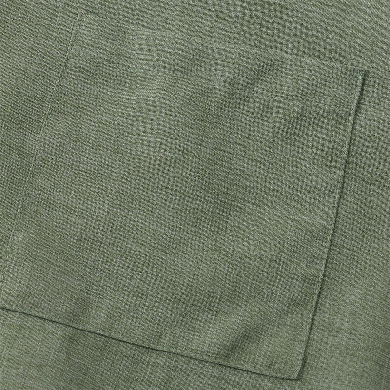 Chemise d'été en coton et lin à manches courtes et boutons pour homme avec poche Motif Buddha Stones