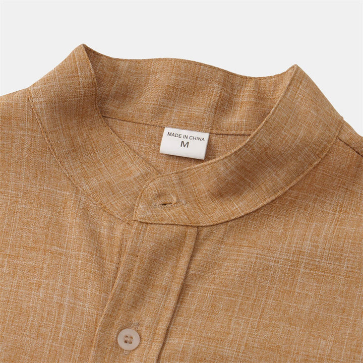 Chemise d'été en coton à manches courtes et boutons pour homme avec poche Motif Buddha Stones - image 24