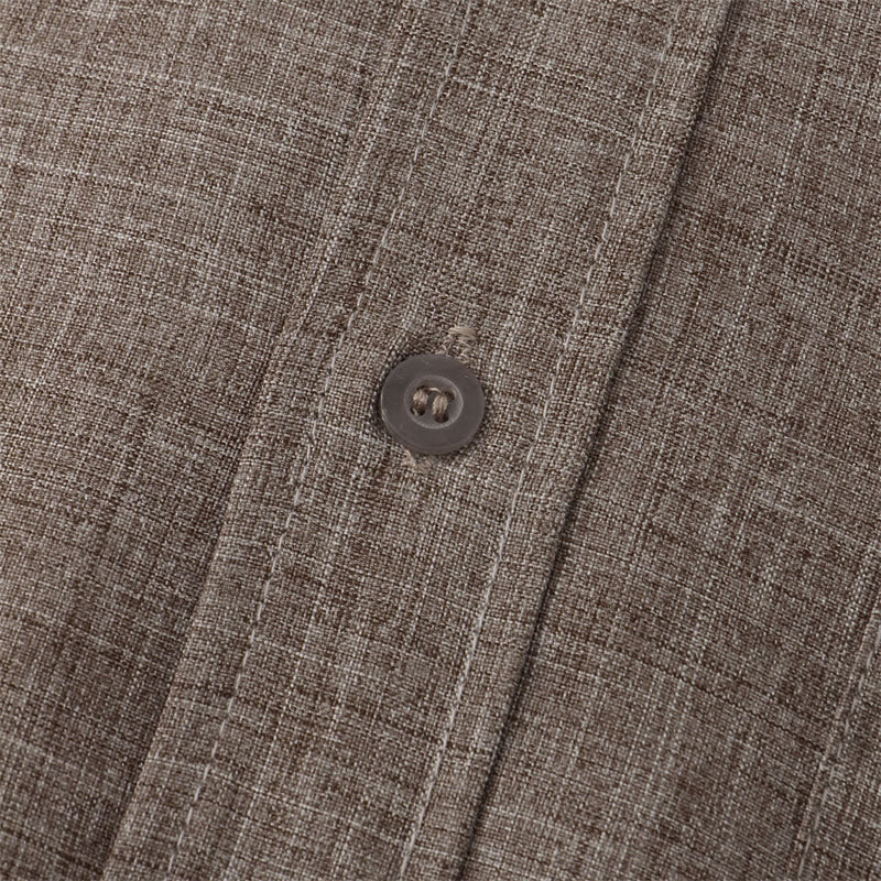 Chemise d'été pour homme Buddha Stones, unie, à manches courtes et boutons, avec poche - image 39